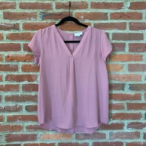 Pink Short Sleeve Blouse from Loft